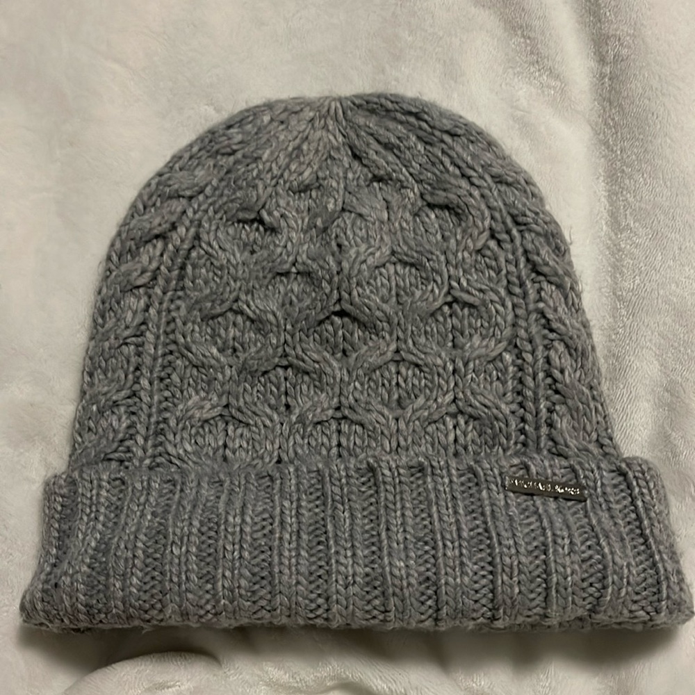 Michael Kors Gray Cable Knit Beanie